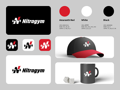 Nitrogym Logo business fitness gym health lettermark logo logos modern monogram simple