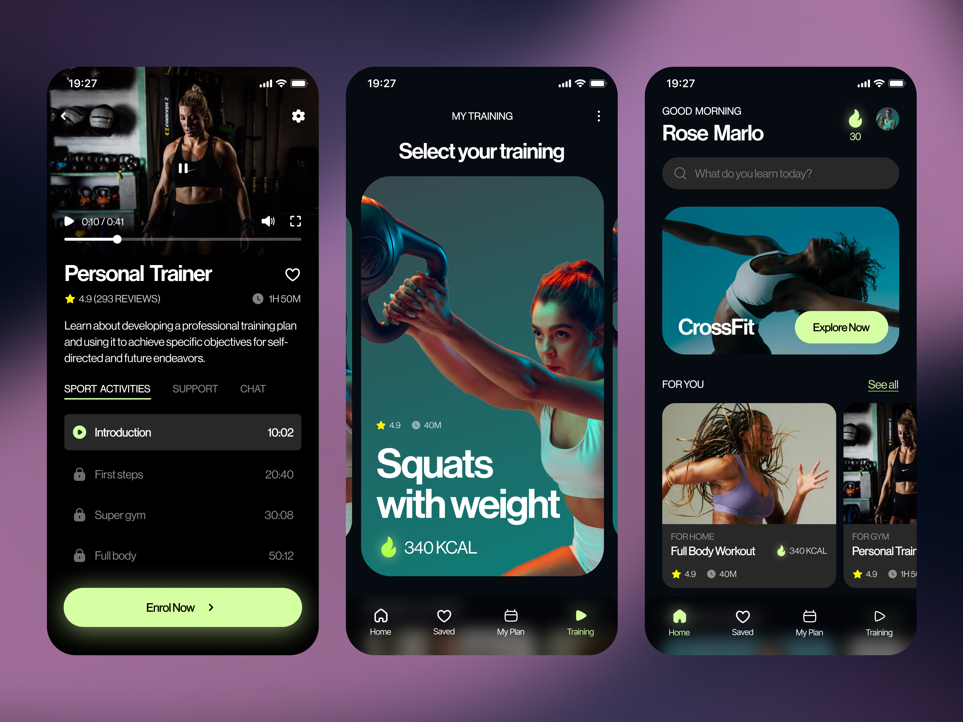 Example of Sport & Fitness Mobile App Design