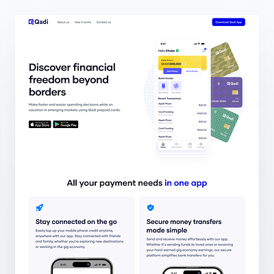 Qadi Mobile App Website Design figma landingpage ui webdesign