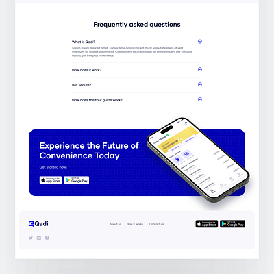 Mobile App Website Design (FAQ and CTA Sections) figma landingpage ui webdesign