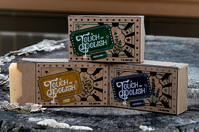 A Touch of polish 20thcentury branding circus graphic design homemade logo modern soap touchofpolish twentiethcentury typography