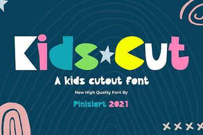 Kids Cut – Cutout Kids Font children font cute font display font kids font