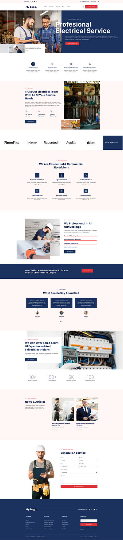 Plumbing and Electrical Services Website Design 3d animation branding design graphic design illustration logo motion graphics ui vector