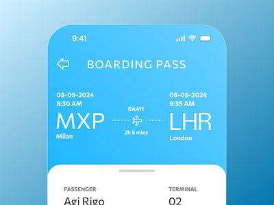 Clean and informative boarding pass boarding pass daily ui figma graphic design mobile screen ui ui challenge