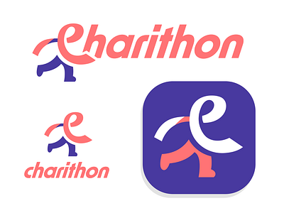 Charithon Logo app branding brandmark charity font design identity design letterc lettering logo logodesign marathon mascot monogram ribbon runner simple tech logo typography