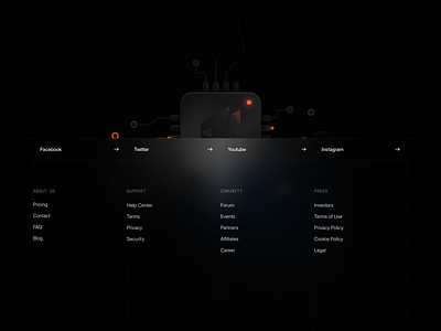 protocol3 / footer crypto darkmode design footer framer futuristic landing landingpage modern productdesign site tech template ui ui design web web3 webflow website