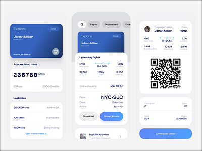 Mobile App Minimalism for Flight Experience appdesign cleandesign flightapp intuitivedesign minimalistdesign minimalui minimalux mobileapp prototype simpleicons travelapp typography uidesign userexperience userinterface uxdesign whitespace