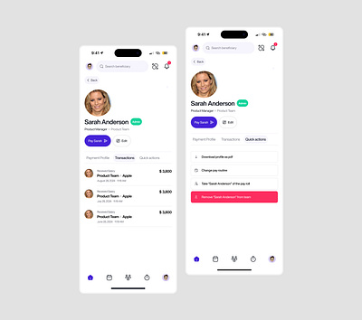 Beneficiary profile b2b design ui ux