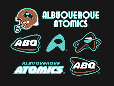 32/32 – Albuquerque Atomics albuqeurque atomics branding design flash sheet football graphic design illustration logo new mexico sports sports branding typography