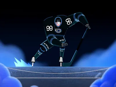 Hockey player 3d animation graphic design motion graphics
