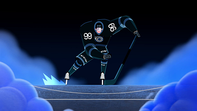 Hockey player 3d animation graphic design motion graphics