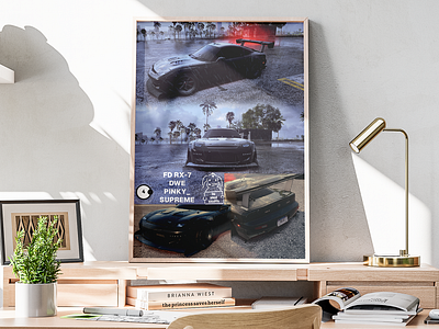 DWE 4; FD RX-7 car carposter collage custom design drift fd fdrx7 graphic design mazda poster