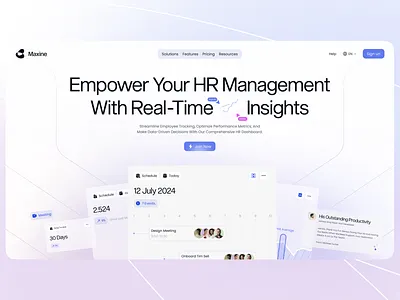 HR Management Landing Page ai b2b career clean crm employee hiring hr hr management human resource jobseeker landing landing page management saas startup ui ux web design webdesign website
