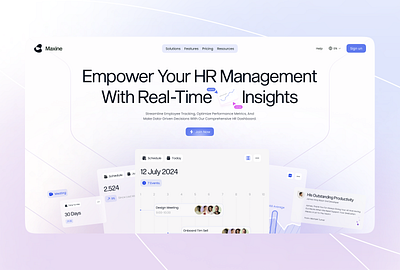 HR Management Landing Page ai b2b career clean crm employee hiring hr hr management human resource jobseeker landing landing page management saas startup ui ux web design webdesign website