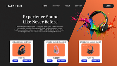 HEADPHONE Landing Page figma headphone landingpage sound ui ux webdesign