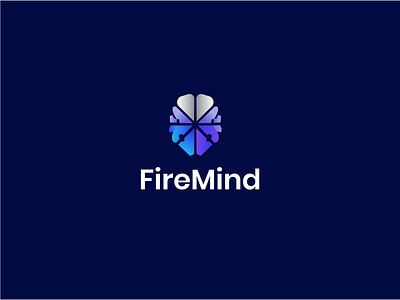 Fire mind Logo For Sell brain branding design fire fire mind graphic design illustration letter logo logo logo design mind vector