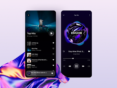 Music App mobile app mobile design modern music music app songs app streaming app ui ux