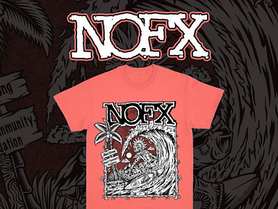 NOFX DESIGN T-SHIRT FOR MAUI HAWAII 2023 appareldesign badge branding california design foundation freelance graphic design hawaii homemademerch illustration logo losangles maui nofx punk somemerch ui vector vintage