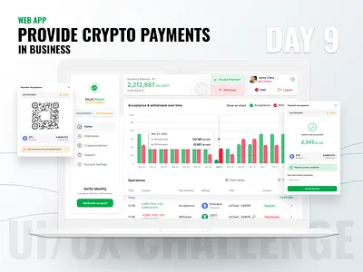 Day 9. Web app: Provide crypto Payments in business blockchain ui crypto dashboard ui crypto payment crypto ui crypto ux transaction ui uiux web app ui web app ux