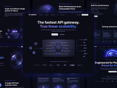 KrakenD Website api dark diagram glow krakend lights management marketing metal ui website