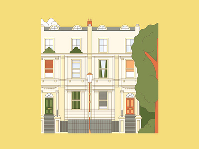 Somewhere in Paddington apartment architecture flat gates home house london plants scene scenery street symmetry tree uk unit united kingdom victorian walk up west london