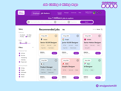 #DailyUI Challenge #050: Job Listing or Hiring Page 👩‍💻🚀 050 50 app creative dailyui dailyui050 dailyui50 design dribblbe graphic design hiring page illustration interactive job listing landing page trending ui ux webpage