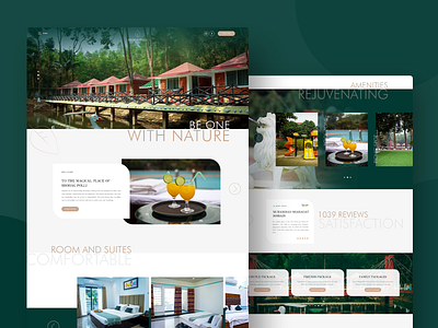 Resort/Hotel Website UI Design green hotel minimal modern resort sleek ui uidesign ux uxdesign webdesign website