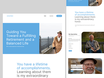 Counselor & Retirement Specialist Website Design branding concept counselor design exploration graphic design illustration landing page minimalist modern redesign retirement simple ui ui ux ux web web design