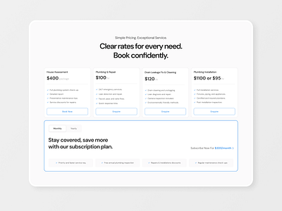 Haast Solution - Pricing Section UI UX Design b2c landing page clean design landing page plans plumbing landing page pricing pricing card pricing form pricing landing page pricing page pricing plan design pricing plans pricing table pricing ui pricing ui design saas saas landing page subscription subscription form subscription plan