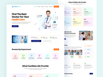 Doctors Medical Website Landing Page Design appointment clinic website design doctors doctors website hospital website landing page design medical landing page medical web ui medical website medicine online doctor pharmacy website product landing page ui ux design web application design web design website design website uiux design