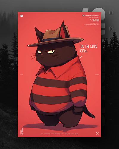 Скоро ж Хелловін 😱 ai branding cat daliy design illustration poster print