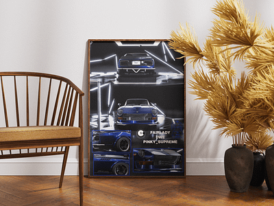 DWE 5; FAIRLADY 280z blue car car poster carposter collage custom design fairlady fairlady z graphic design illustration nissan nissanfairlady nissanfairlady280z nissanfairladyz poster wangan wangan midnight wanganmidnight