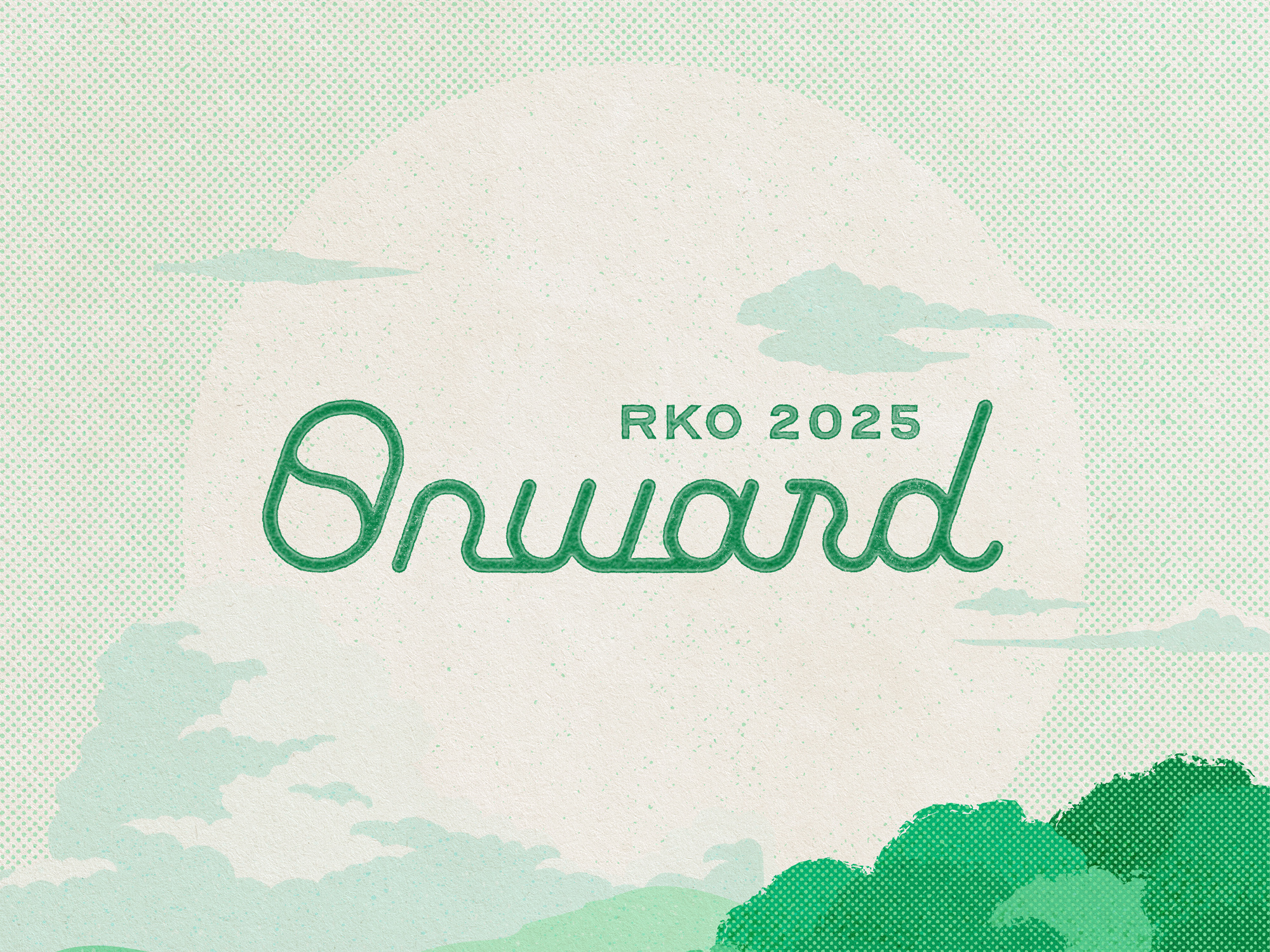 Onward - Custom Type 2025 alabama atomica birmingham branding custom events forest green illustration logo paper rko scouts script type vintage