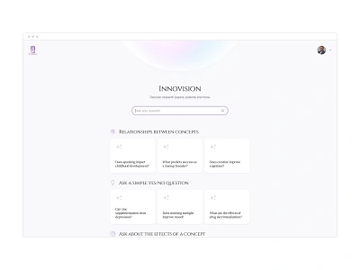 Market Trends and Patent Search - R&D Web App ai artificial intelligence bot chat dashboard development documents minimal patent product design rd research saas search software ui ux ux design web app