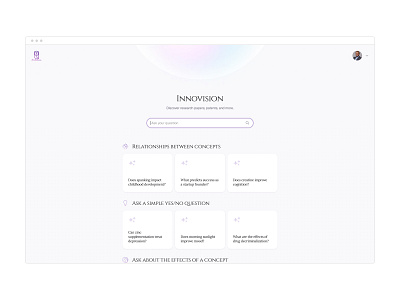 Market Trends and Patent Search - R&D Web App ai artificial intelligence bot chat dashboard development documents minimal patent product design rd research saas search software ui ux ux design web app