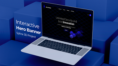 Blockchain Interactive Hero Banner - Spline Project 3d animation branding css design graphic design html illustration logo motion graphics spline project ui ux vector