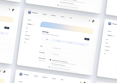 Technotch - Settings page branding daily ui dashboard design dribbble futuristic graphic design illustration logo minimalistic profile settings settings settings page ui user interface ux ux design uxui web app web design