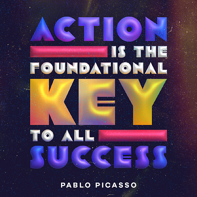 Quote: Pablo Picasso 3d graphic design typography