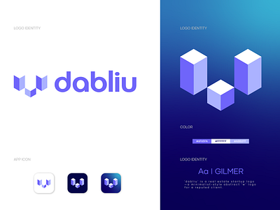 'dabliu' Logo app coin crypto graphic design logo minimal minimalistic modern real estate saas security tech technology timeless token