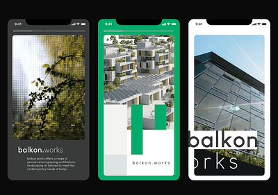 balkon.works architecture studio creative IG branding architecture brand brand identity branding graphic design green ig instagram reels social media story