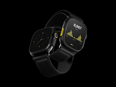 Smart Watch Explorations design minimal mockup modern sleek smart watch ui ui design ux ux design yellow