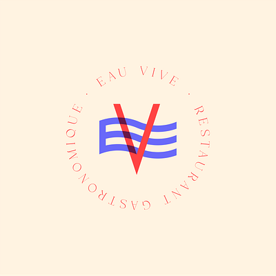 Eau Vive · Restaurant gastronomique branding eau fork gastronomy graphic design logo restaurant visual identity wave