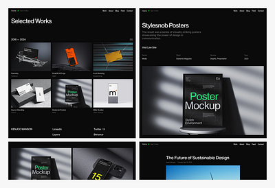 Kenjoo portfolio bento bento grid design framer framer template portfolio template ui ui design