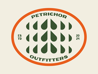 Petrichor Outfitters Oval Badge badge geometric design icon logo outdoor badge outdoor branding outdoor logo outfitters petrichor pnw retro badge retro icon retro logo tree icon tree logo trees vintage logo