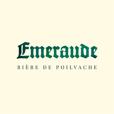 Emeraude [Medieval beer] beer branding emerald graphic design green ink logo medieval typography