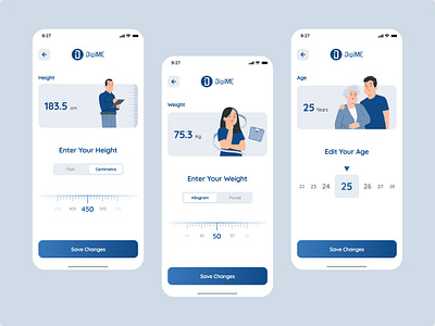 Size & Fit Mobile App app app design dribbble figma fit fitness health height measure measurement minimal mobile mobile app product design size ui ui ux ux weight width