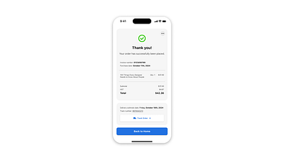 Daily UI #17 - Purchase Receipt dailyui e commerce graphic design mobile app mobile order online shopping online store order confirmation purchase receipt ui ux