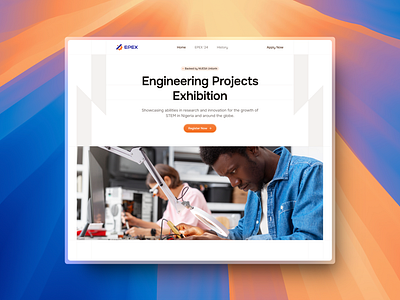 Engineering Projects Exhibition - Hero Section engineering exhibitions figma herosection landingpage webdesign