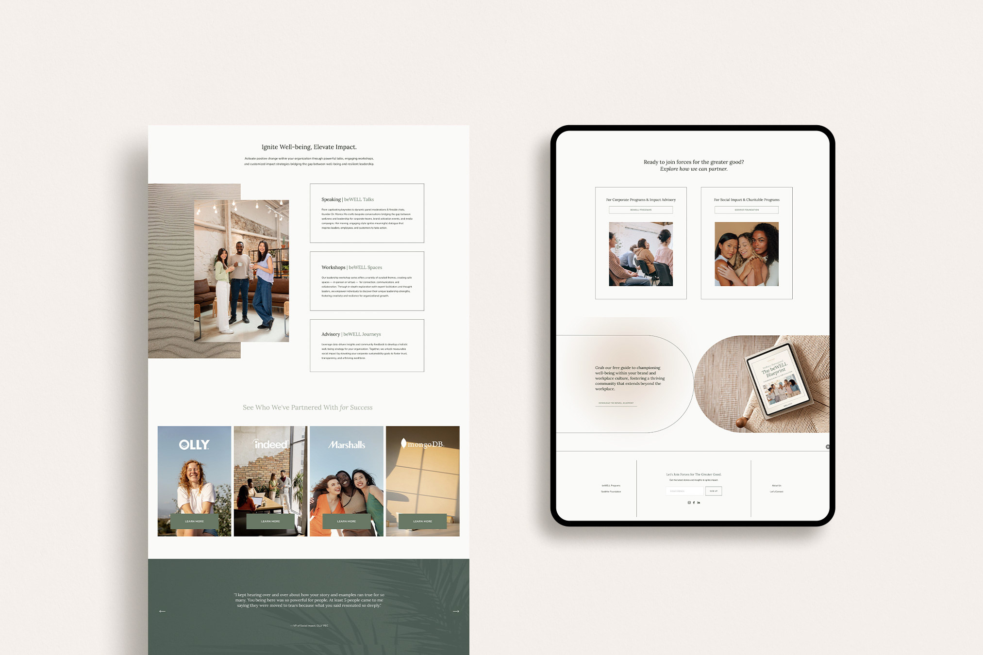 Example of Custom Branded Squarespace Website