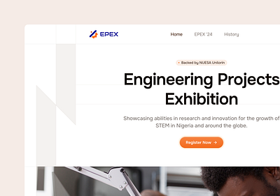 EPEX 24' engineering exhibitions figma herosection landingpage webdesign